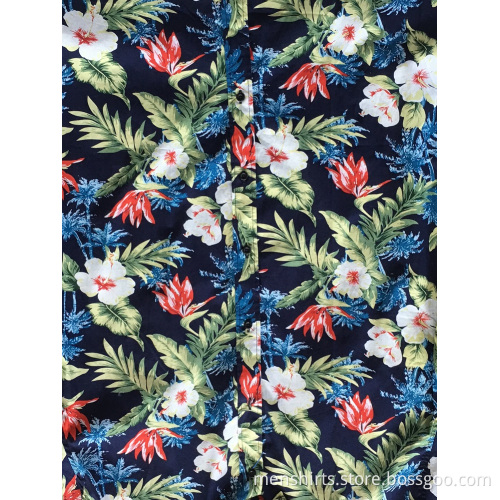 Men Cotton Printing Hawaii Shirt
